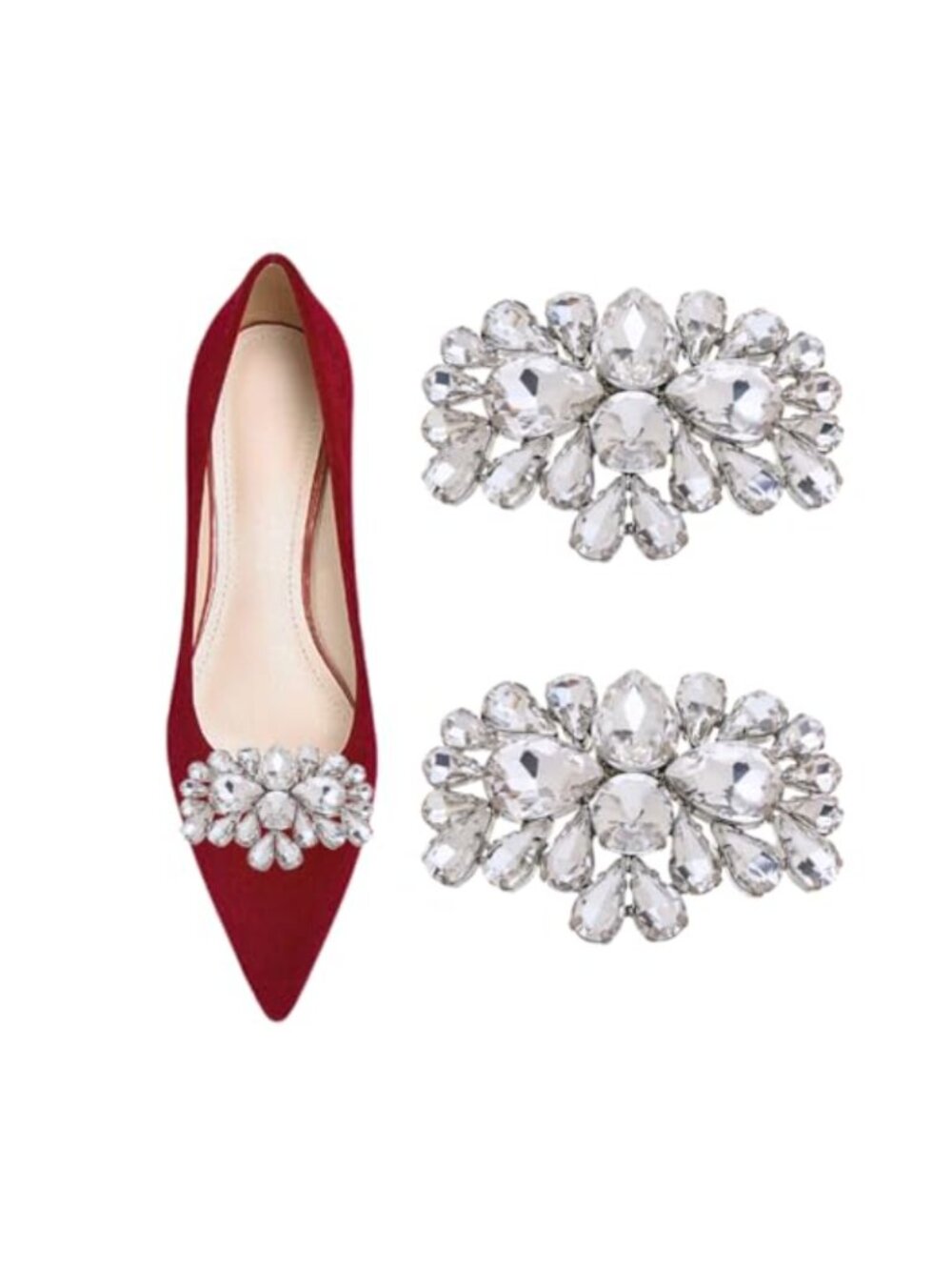Rhinestone Shoe Clips Bling Buckle Decorations for Wedding Prom Party Shoes